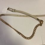 Next  BRAND GOLD CHAIN AND BONE COLOR LEATHER BELT SIZE LARGE 49” LONG Photo 0