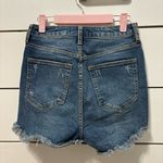 Free People Women’s CRVY Vintage Frayed Hem High Rise Shorts Lolita Blue Photo 2