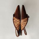 Ann Taylor NEW Brown Zebra Print Calf Hair Fur Pointed Toe Flats WOMENS SIZE 7M Photo 3