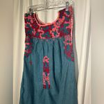 Mi Golondrina Hand Embroidered Chambray Dress | S Blue Photo 2