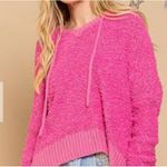 POL Women’s Popcorn Knit Hi-Low Hooded Sweater Photo 4