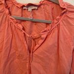 Loft  100% cotton blouse with ruffle neckline Photo 2