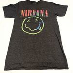 Nirvana Womens Size Small Grey Gray Short Sleeve Shirt Kurt Cobain Grunge 90s Photo 0