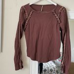 Free People Lost Love Embroidered Long Sleeve Top Photo 3