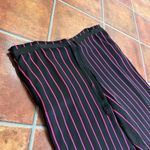 Escada Black Pink Striped Silk Wide Leg Side Pockets Pants Size 3X Photo 1