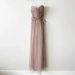 Birdy Grey  Christina Convertible Bridesmaid Dress in Tulle Sandy Taupe S NWT Photo 6