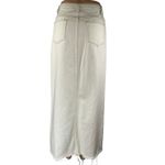 White Fox Boutique White Fox Women's White High Waisted Split Front Midi Denim Jean Skirt Size XS Photo 2