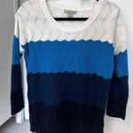 Love by Design Blue striped knit sweater Photo 0