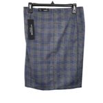 Liverpool NWT  Blue Plaid Print Stretch Pencil Skirt‎ Size 6P Photo 1