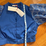 Solitaire Anthropologie Set Crop Top & Wide Leg Pant Cotton embroidered Sz L Photo 5