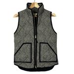J.Crew  Tan & Black Excursion Herringbone Quilted Full Zip Vest XXS Photo 1