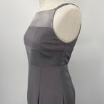 Vintage 90s Column Gown Sleeveless Square Neckline Maxi Slinky Silver Gray XS Photo 6