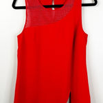 Sachin + Babi  Top Women's Medium Red Sleeveless Mesh Tank Top Tunic Photo 0