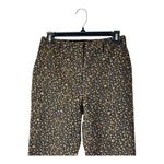 Allen Schwartz Pants Women 0 Black Brown Animal Print Split Hem Flare Trousers Photo 2