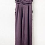 Ramy Brook Ezra Satin Wide Leg Jumpsuit in Raisin Purple Photo 11
