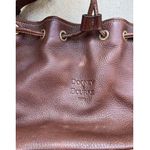 Dooney & Bourke Vintage  Dark Brown Leather Drawstring Shoulder Bag Purse Photo 2