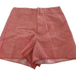 ZARA Shorts Womens Small Red White Gingham Check Cotton Blend High Rise Summer Photo 0