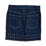 Good American New  The Lace Up Mini Skirt Dark Wash Blue Denim Size 4/27 Photo 1