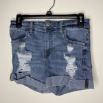 Aero High Rise Midi Shorts Womens Size 8 Denim Blue 5 Photo 0