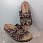Unionbay Melissa 10M Cork Sole Floral Sandals Shoes in Black Multi Photo 3