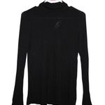 Rachel Zoe Women's Black Modal Spandex Ribbed Long Sleeve Mock Neck Shirt Size M Photo 0