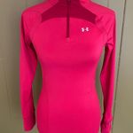 Under Armour women S coldgear Longsleeve quarter zip athletic pullover pink Photo 0