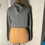 Hollister Cropped Logo Hooded Gray Checkerboard Taxi Sweatshirt XS Racing Casual Photo 1