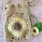 Crochet Sunflower Crossbody Bag Tan Photo 0