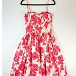 Tracy Michael Women Dress Coral Pink Midi Fit Flare Rose Garden Lined Cocktail 4 Photo 5