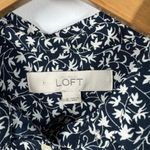 Ann Taylor LOFT Top Women Size S Blue Long Sleeve Roll Tab Sleeve Career Work Photo 4