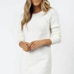 Blue Rain Francesca’s white wool blend sweater dress with gray velvet tie Photo 0