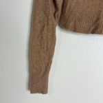 Reformation  Brown Cashmere Polo Cropped Sweater size XS cozy soft prep Photo 10