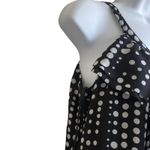 White House | Black Market  Women Tunic Top S‎ Black Ruffle Dots Strappy Flowy Y2K Photo 5