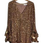 Mac Duggal style 94016 3D hanging disco Sequin copper Evening party Dress SZ 12 Photo 1