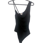 Le lis  Black Asymmetrical Bodysuit Cowl Neck Small NWT Photo 5