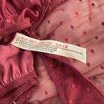 Free People Red Burgendy Wine Flowy Boho Silky Long Sleeve Cottagegore Bodysuit Photo 10