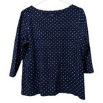 Croft & Barrow  Women Size Medium Cotton Polka Dot Shirt 3/4 Sleeve Casual Relax Photo 0