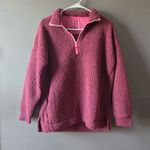 Aerie  Dream Oversized Sherpa Quarter Zip Sweatshirt Womens Size XS Dark Pink Photo 1