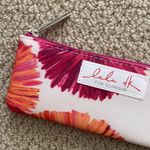 Clinique Lulu dK for  Floral Small Pouch Zipper Bag Flowers Pink Red White EUC Photo 1