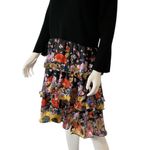 Women Dalia MacPhee blk/multicolor long sleeve ruffle layered dress. XL Photo 2