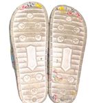 Unbranded white slip on sandals with colorful paw print design! Size 7 Photo 4