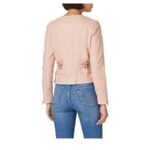 Slate + Willow  blush pink leather moto jacket LARGE FLAWED Photo 3