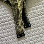 NWT DAHLA Women One Piece Snakeskin Print Swimwear Sexy Cut Out One Shoulder S Gold Photo 5