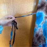 Y2K Lapogee Tie Dye Applique Smocked Flowy Asymmetric Midi Tank Dress One Size Blue Size undefined Photo 7