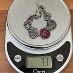 Lucky Brand Vintage  Pewter Toned Burgundy Red Rhinestones Toggle Bracelet 31g Photo 10