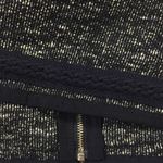 Talbots  Tweed Knit Blazer Braided Trim Full Zip Navy White Photo 1