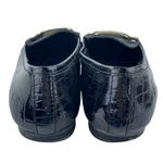 Ralph Lauren  Women's Black Gold Logo Croc Leather Chain Slip On Loafers Shoes 6M Photo 2