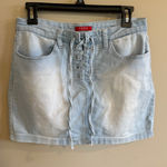 Guess  Denim Lace Up Front Mini Skirt Light Wash Women's Size M Photo 0