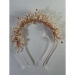 Luxury Pearls Crystal Bridal Crown Headpieces Party Wedding Hair Accessories Rhi Gold Photo 2