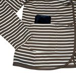 Investments  Womens Blazer Suit Jacket Striped Stretch Brown White 18 Photo 2